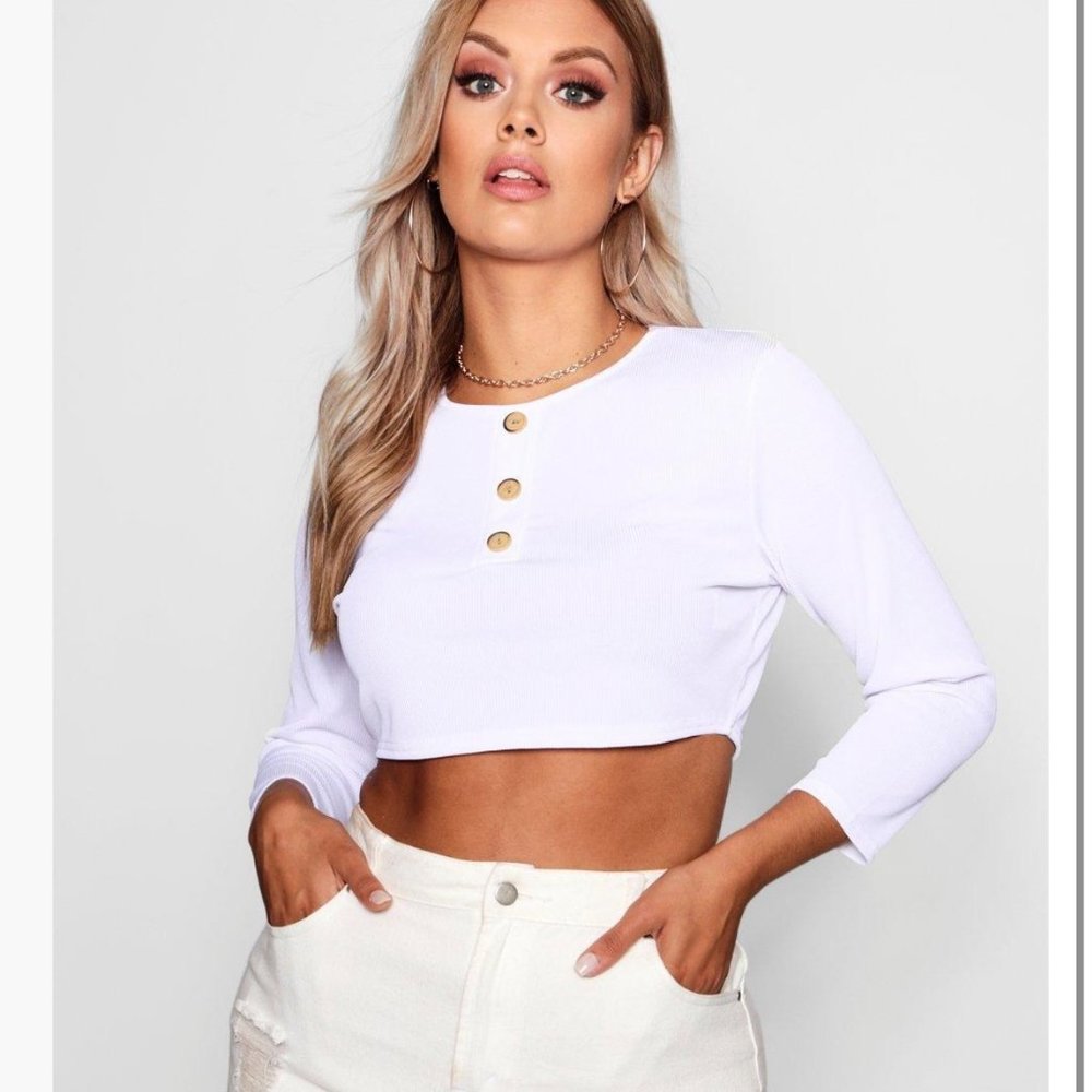 Boohoo Cropped 3/4 sleeve